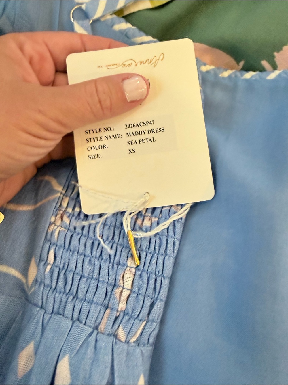 Anna Cate MADDIE SEA PETAL BLUE FLORAL MINI DRESS - Picture 3 of 3